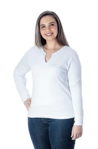 Blusa canelada manga longa